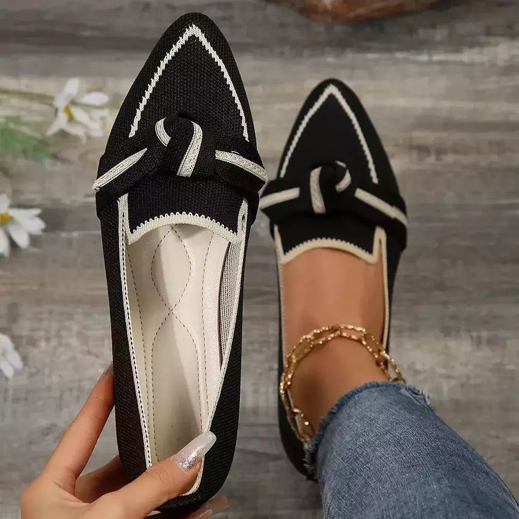 Mocassins femininos de malha, tênis de caminhada casual, tênis respirável, cor sólida confortável, dedo do pé apontado, novo, 2022, 2024