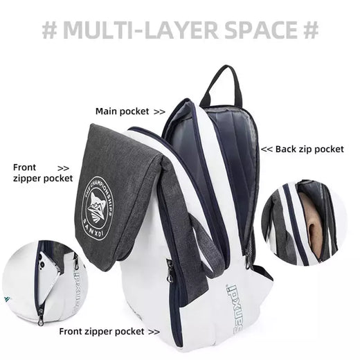 Mochila de remo de tênis dobrável para homens Squash Badminton Racket Bag Bolsa de transporte de raquetebol Sacos esportivos de grande capacidade