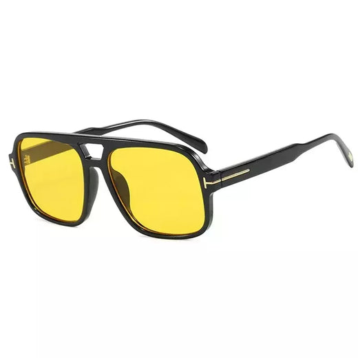 Óculos de sol piloto retrô para homens e mulheres, quadrados, pontes duplas, armação extragrande, tons, UV400, tendências, moda, atacado, novo
