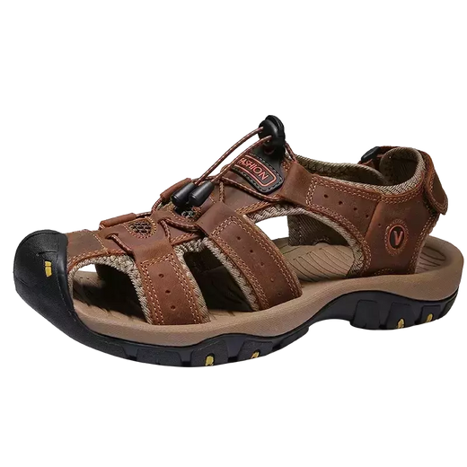 Sapatos masculinos casuais de couro genuíno, sandálias masculinas ao ar livre, sapatos romanos de praia, plus size 38-48, verão