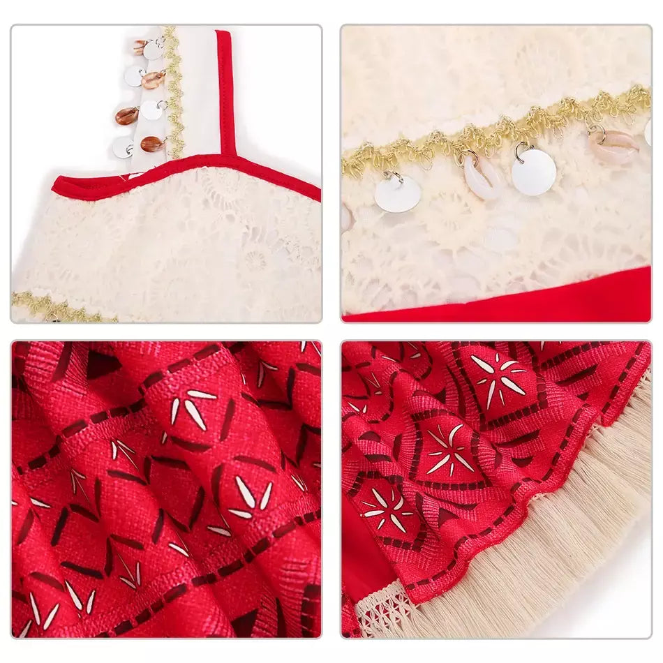 Meninas roupa cosplay traje das crianças festa vestido de princesa verão casual praia vestido colar peruca conjunto vestidos de festa para meninas