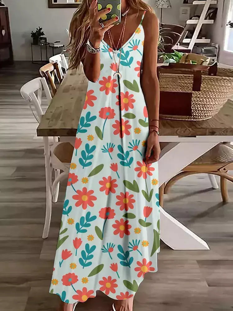Vestido de cabeçada com estampa floral elegante feminino, casual roupas de praia, plus size, férias, Havaí, novo, 2024