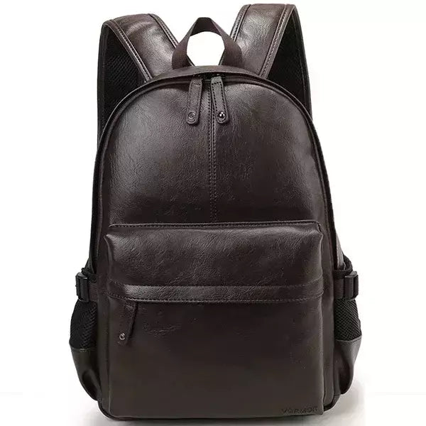 Mochila Escolar de Couro Impermeável para Homens, Bolsa de Viagem, Laptop, Livro Casual de Alta Qualidade, Marca Moda