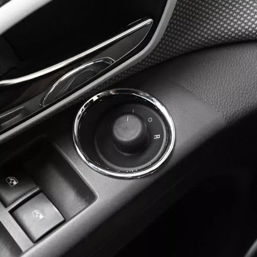 Abs chrome espelho retrovisor botão painel círculo guarnição para chevrolet cruze sedan 2009 - 2014 lhd interior adesivos de carro acessórios