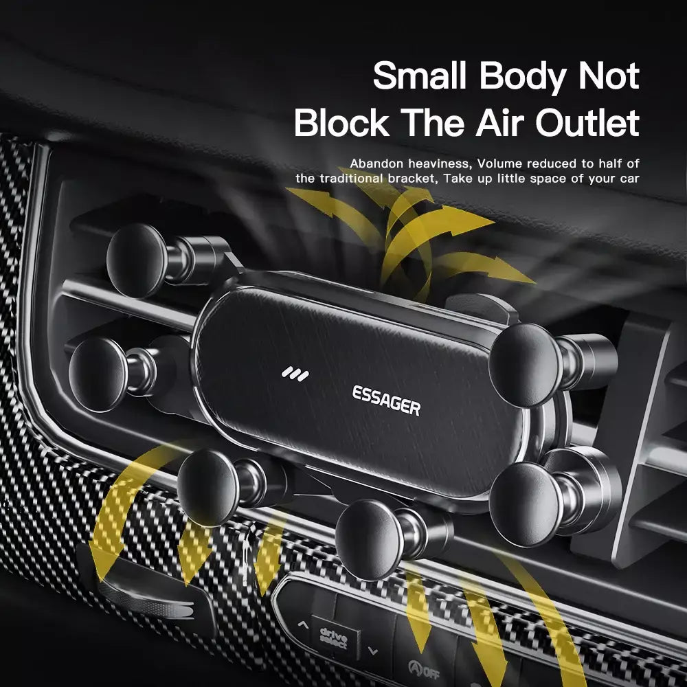 Essager gravidade suporte do telefone do carro clipe de ventilação de ar montar suporte do telefone celular no carro gps suporte para iphone 14 13 12 pro xiaomi