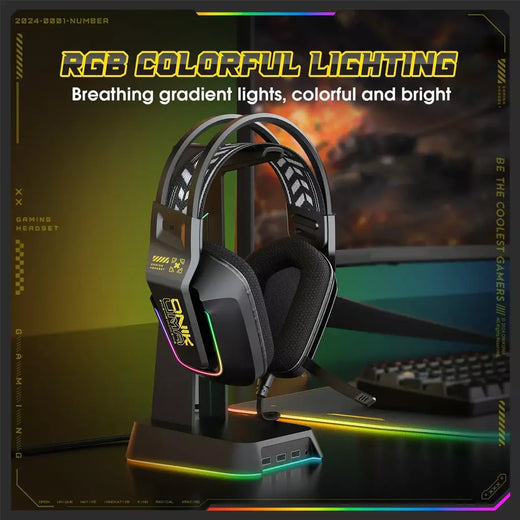 ONIKUMA X13 Gaming Headset com microfone RGB luzes sobre a orelha fone de ouvido com fio para PC laptop jogos e música