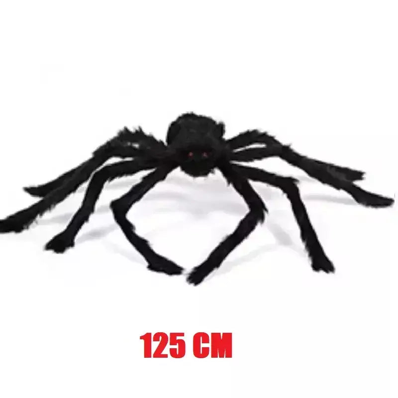Halloween grande aranha de pelúcia horror decoração de halloween festa prop ao ar livre aranha gigante decoração 30-200cm câmara brincadeira aranha preta