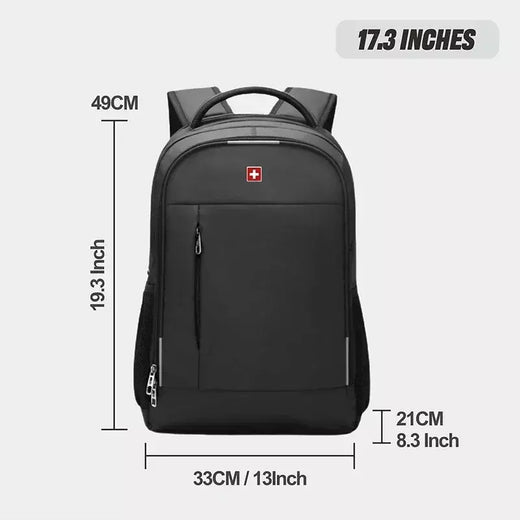 SWISS-Mochila impermeável anti-roubo USB para homens, bolsa para laptop de gran