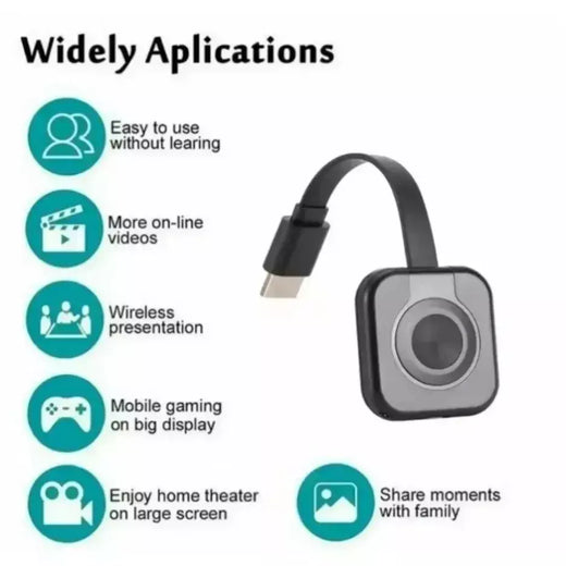 Receptor wi-fi, transmissor de vídeo, projetor de telefone, adaptador de tela espelhada compatível com hdmi para ios, android, pc, receptor de tv