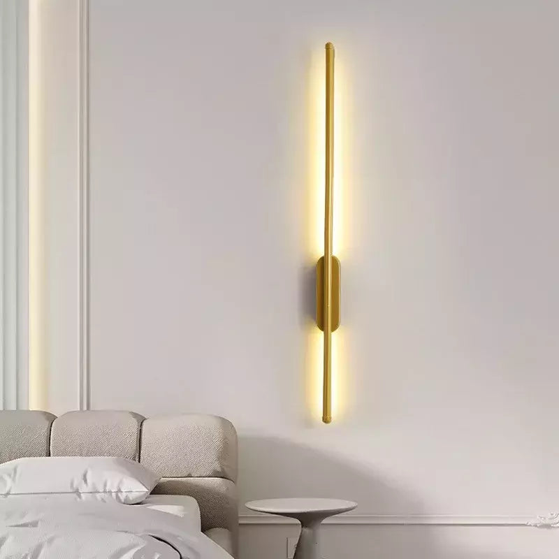 Nórdico moderno Faixa LED Luz de Parede, Sala, Sofá Fundo, Cobre completa, Quarto, Cabeceira, 80cm, 60cm, AC85-265V