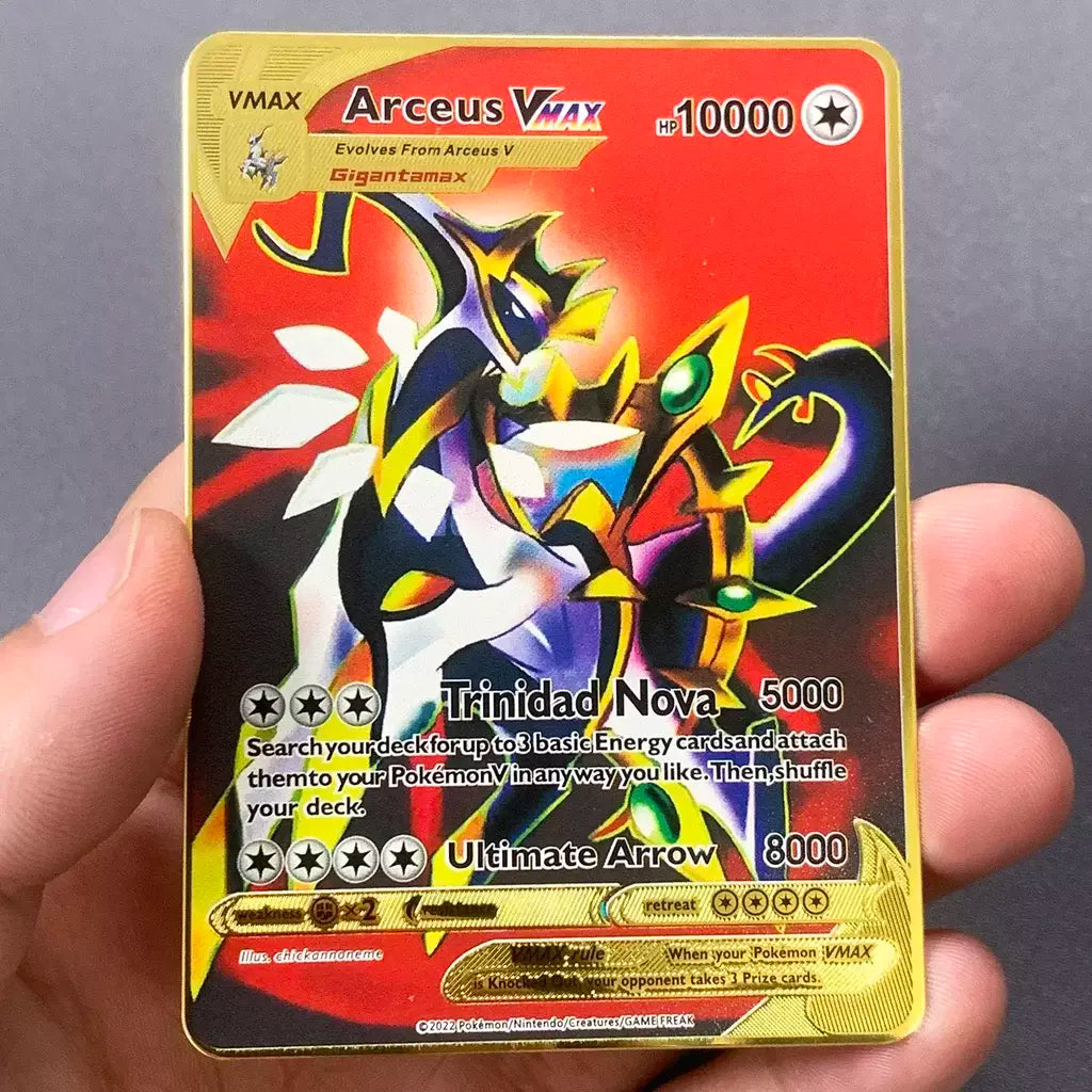 999999 Pontos hp pokemon cartão de metal charizard ouro metal super cartões inglês cartão mewtwo vmax mega anime jogo coleção presentes