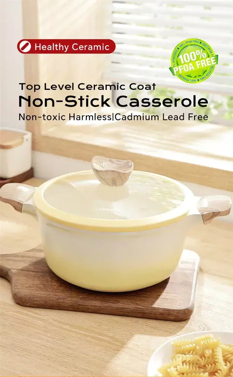 Donnor cerâmica não revestida antiaderente pan 0 panela de sopa de flúor frigideira fogão de indução pote universal cozinha cozinhar ferramentas