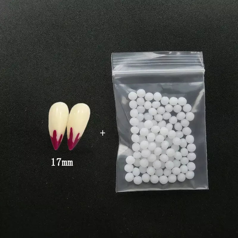 1 par de dentes de vampiro para halloween, presas para dentaduras, adereços para festa, fantasia diy, adereços para cosplay, dentes falsos, presas de resina com cola sólida