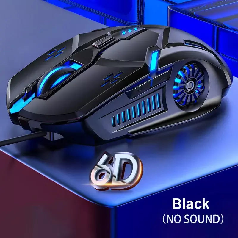 G5 mouse para jogos com fio, luz de fundo colorida, 6 botões, silencioso, 4 velocidades, 3200 dpi, rgb, mouse para jogos, computador, laptop
