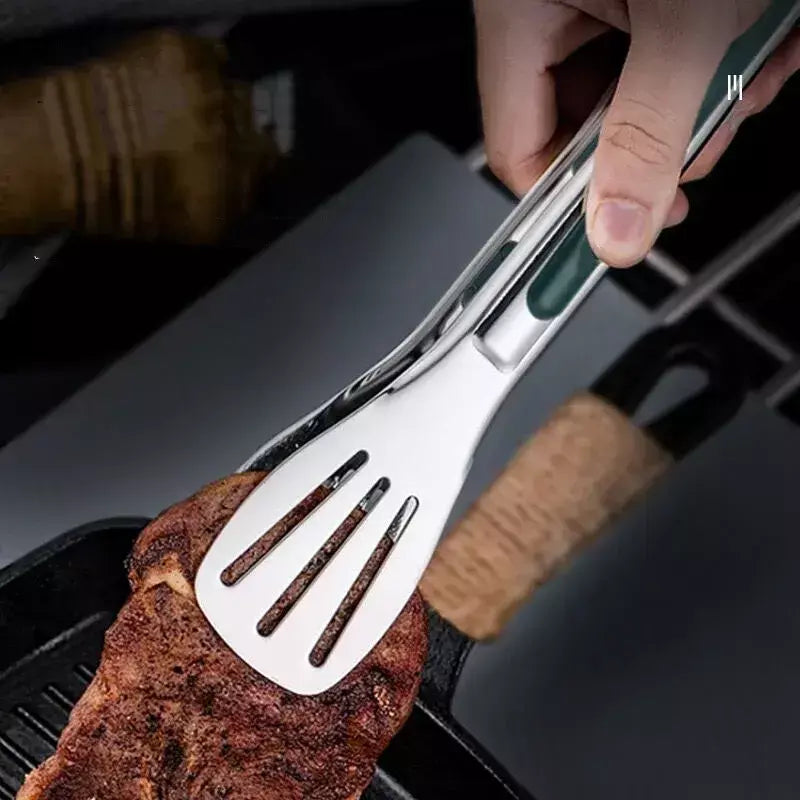 ? 304 pinças de alimentos de aço inoxidável-multipurpose grelhar churrasco cozinha pinças utilitárias para cozinhar, servir carne, legumes