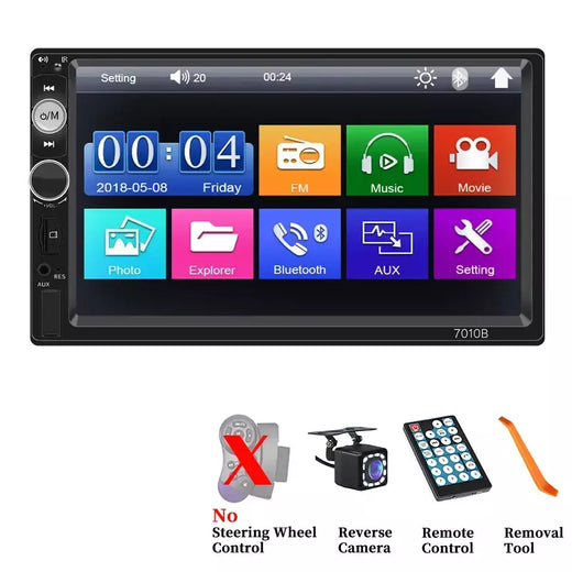 Hippcron 7 "2din rádio do carro estéreo mp5 reprodutor multimídia hd tela de toque receptor fm bluetooth espelho link entrada aux alimentação iso