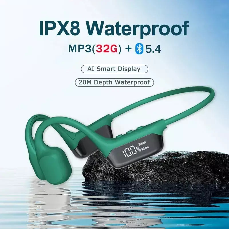 Xiaomi ipx8 à prova dwaterproof água natação condução óssea fone de ouvido bluetooth baixo sem fio mp3 player ciclismo fitness fone