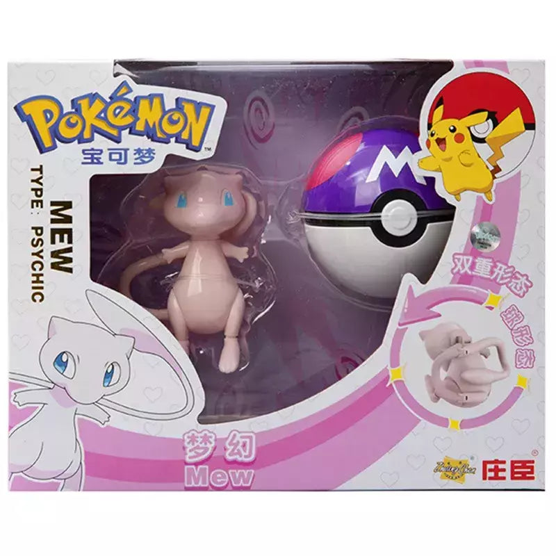 Sobre pokemon anime figura charizard pikachu gyados bolso monstro figura pokeball ação deformação brinquedo modelo crianças presente