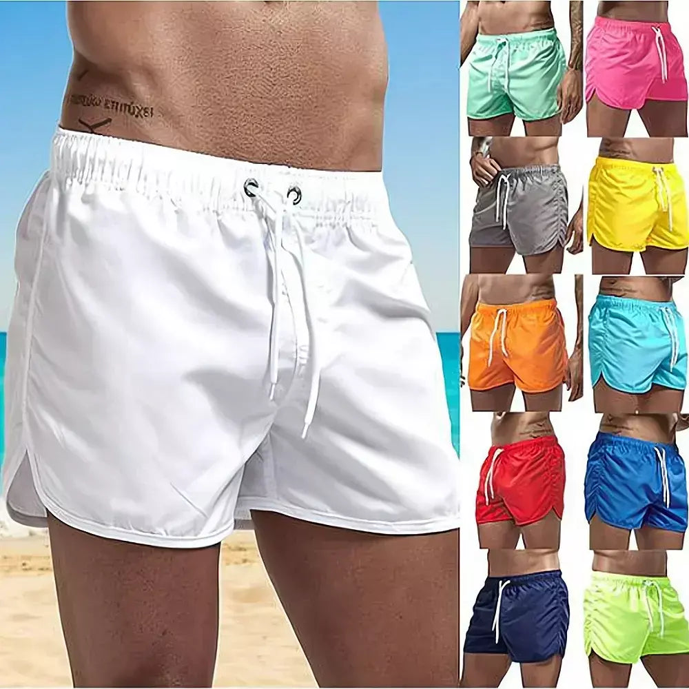 Calções de banho masculinos de pesca, calções de banho de secagem rápida, maiô para natação, surf, praia, esportes aquáticos, verão, 13 cores
