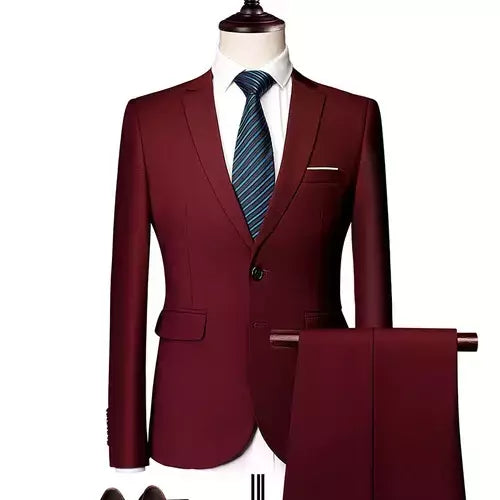 (Jaqueta + Calças) Últimas Homens Terno Set Blazers Formais Slim Fit Negócios Smoking 2 Pcs Terno Do Noivo Vestido de Noiva Homem Terno S-6XL