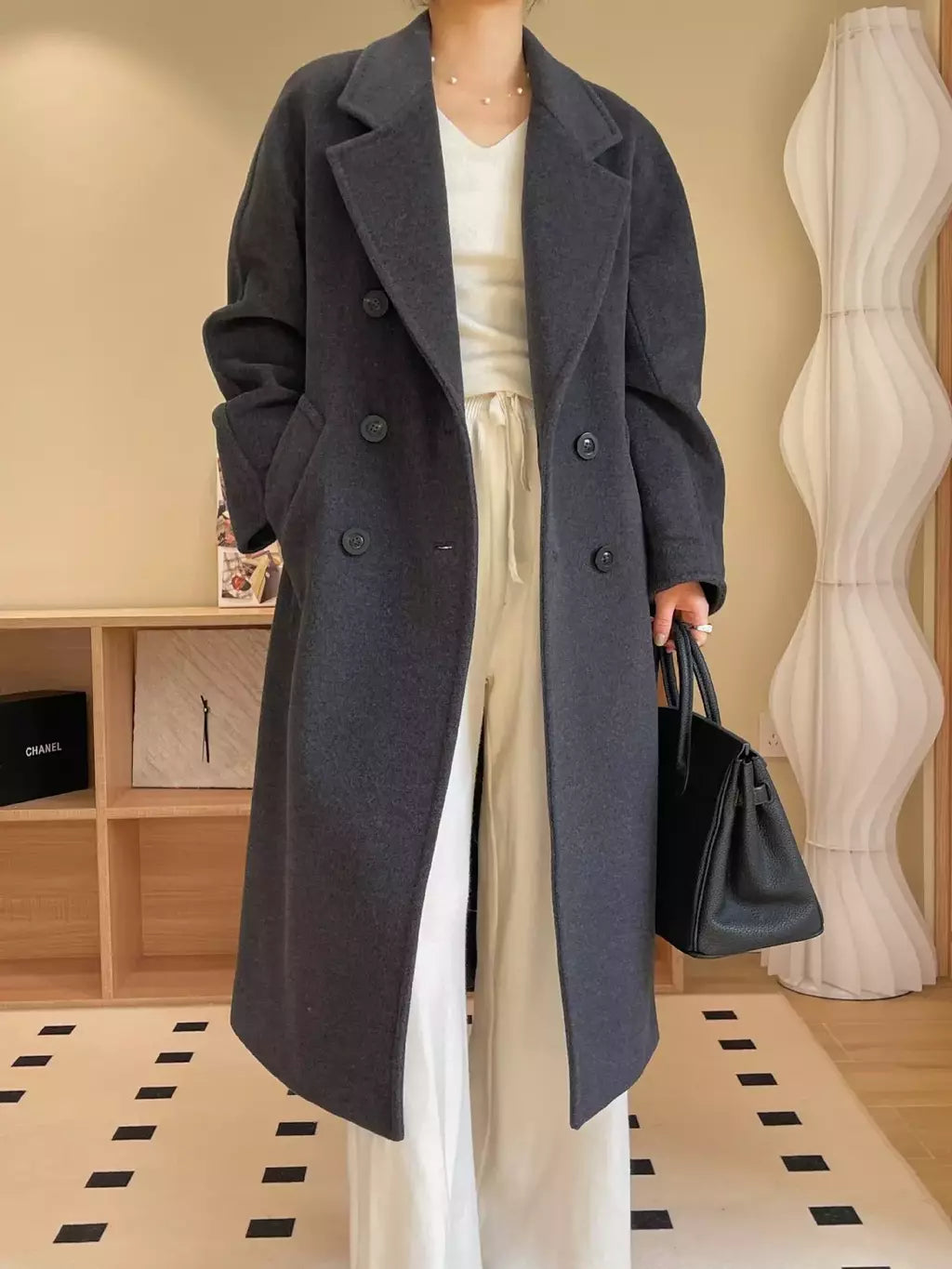 Casaco de Cashmere Camel Classic, casaco de lã de comprimento médio, novo, 101801, outono e inverno