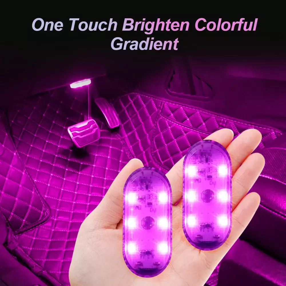 Luzes de carro multicoloridas, sem fio, led, toque, teto, sensor, lâmpada de leitura, mini luz de carregamento usb, acessórios interiores automotivos