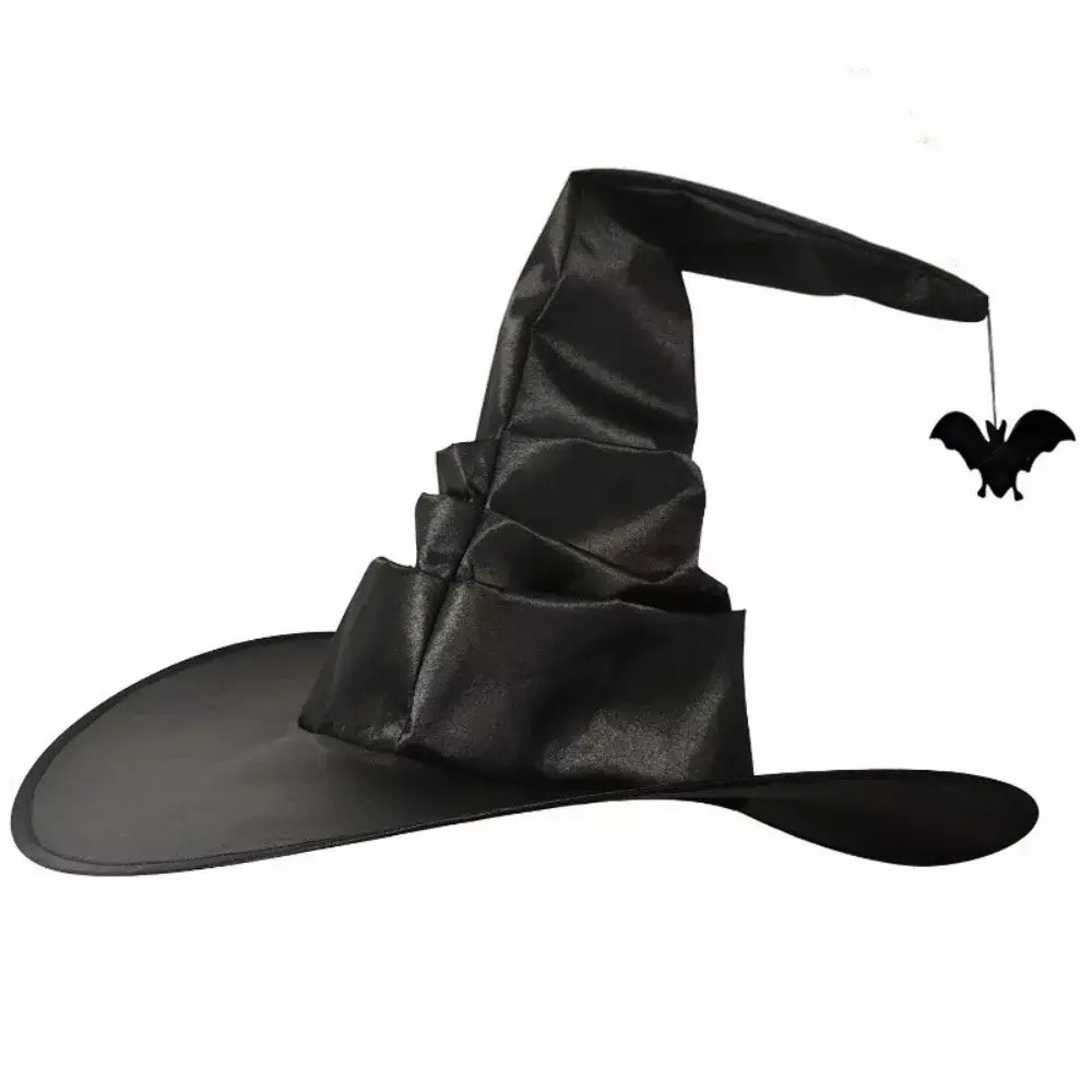 Halloween dobras bruxa feiticeiro chapéu preto festa cosplay traje chapelaria diabo boné adereços traje feminino acessório para festa cosplay