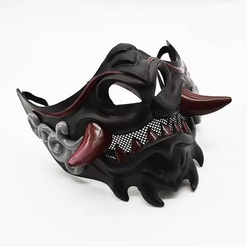 Halloween japonês samurai fantasma diabo máscara halloween diabo guerreiro role play horror diabo guerreiro prajna assassino máscara grossa