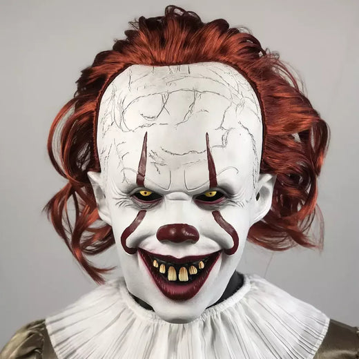 Horror pennywise coringa máscara cosplay assustador assustador demônio mal palhaço assassinos látex capacete halloween carnaval festa traje adereços