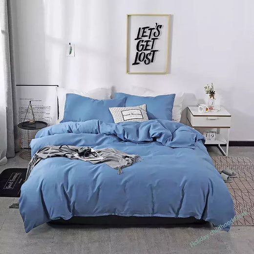 Nordic Solid Color Lixar Duvet Cover Set, Individual, Duplo, Queen, Cama King Simples, Fronha, Roupa de cama, Sem lençol,