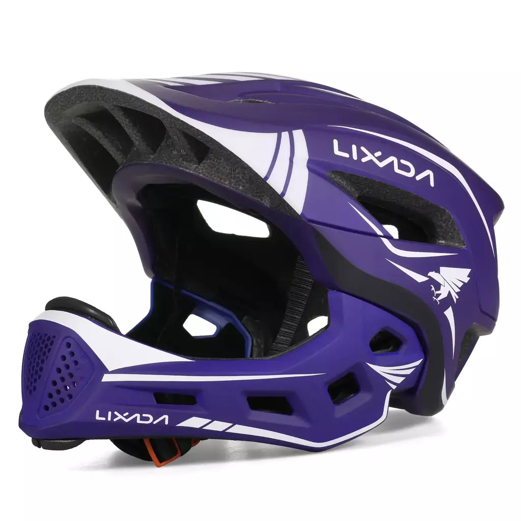Lixada crianças 2-em-1 destacável capacete facial completo crianças esportes capacete de segurança da bicicleta equipamentos de proteção crianças capacete de ciclismo