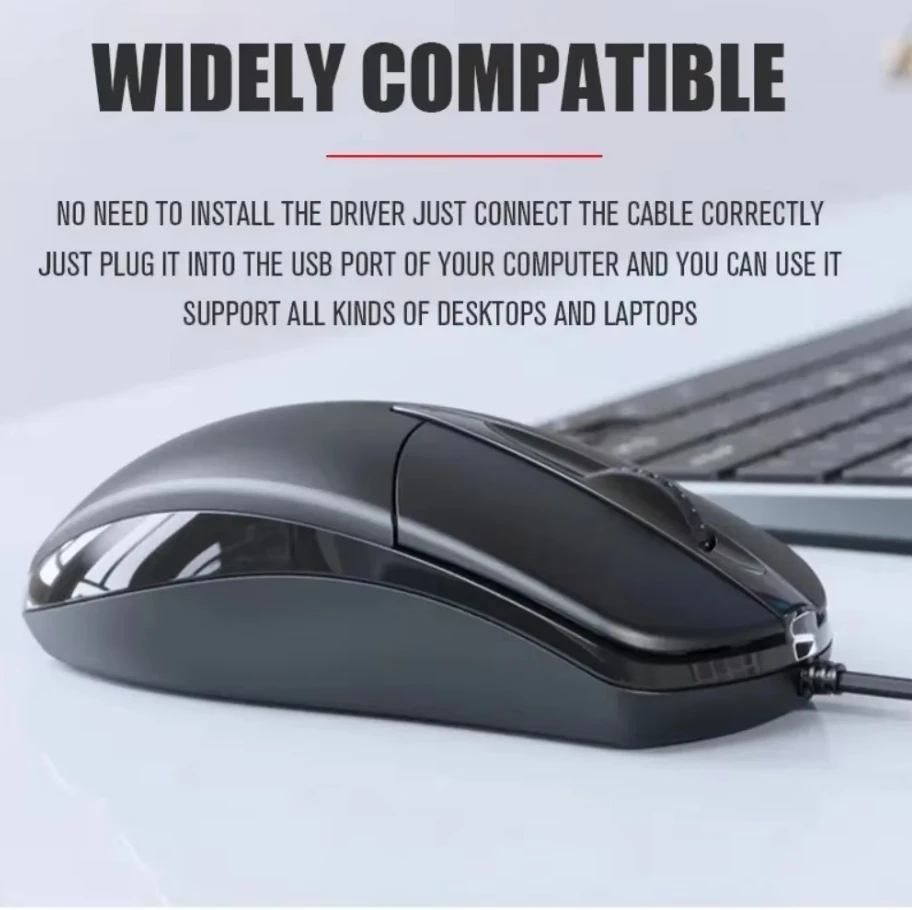 Usb óptico com fio mouse portátil escritório em casa mouse rolo anti deslizamento 3d 1200dpi jogo mause acessórios do computador para pc desktop
