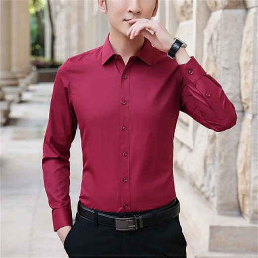 Camisa branca de manga comprida masculina negócios casual anti-rugas ajuste fino suaviza sua silhueta outono colete formal calças terno