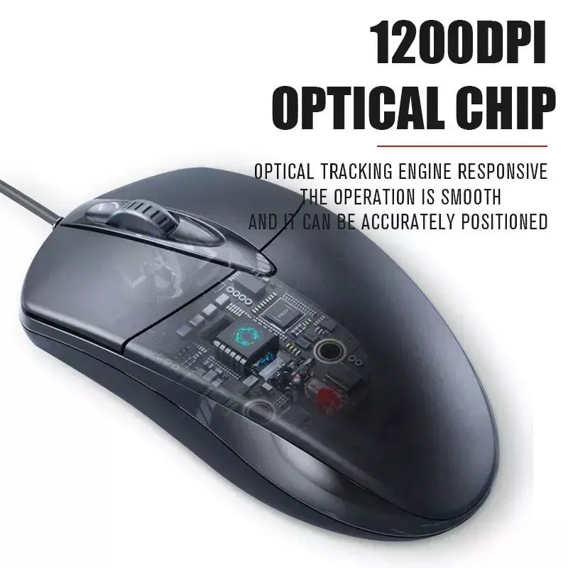 USB Wired Computer Mouse Optical Mouse Gamer PC Laptop Notebook Mouse Computer Mouse para uso doméstico do escritório