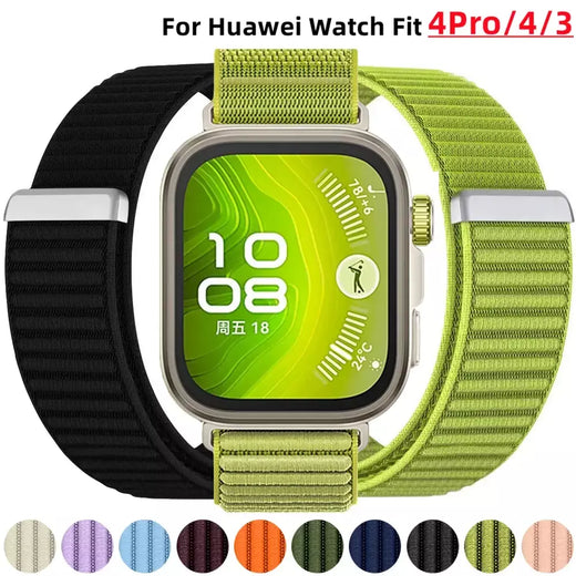 Pulseira de nylon para huawei watch fit 3/4/4pro, pulseira trançada confortável e respirável para huawei watch fit 3/fit 4/4pro, acessórios