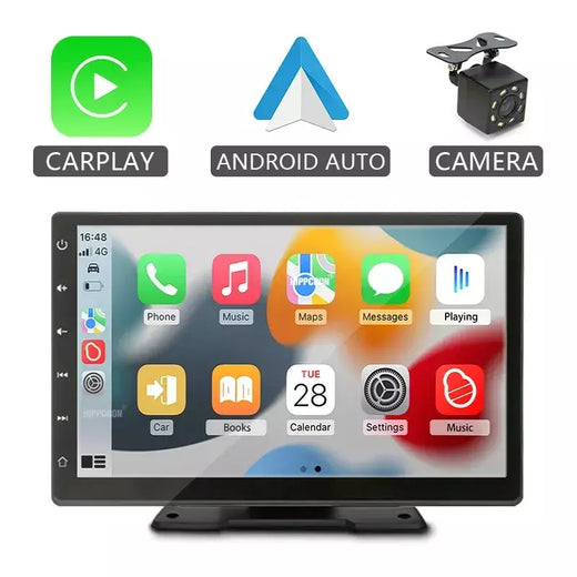 9 polegada rádio do carro reprodutor de vídeo multimídia carplay android auto ips tela toque entrada aux bluetooth mirrorlink universal