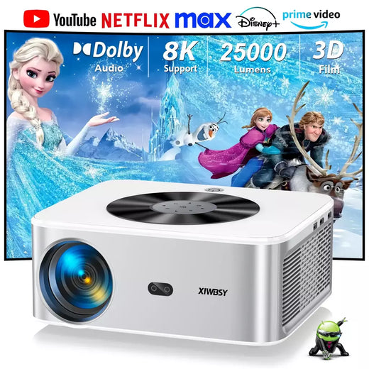 Xylbsy 1000ansi projetor de foco automático bluetooth5.2 android projetor 4k 8k decodificação vídeo áudio home theater projetor portátil