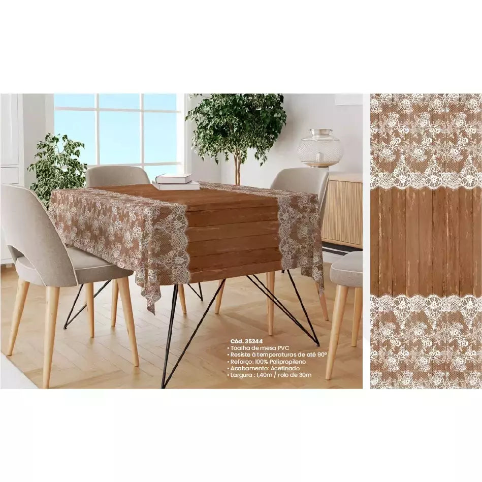 Toalha Plástica de Mesa Térmica 4 lugares / 1,50m x 1,40m
