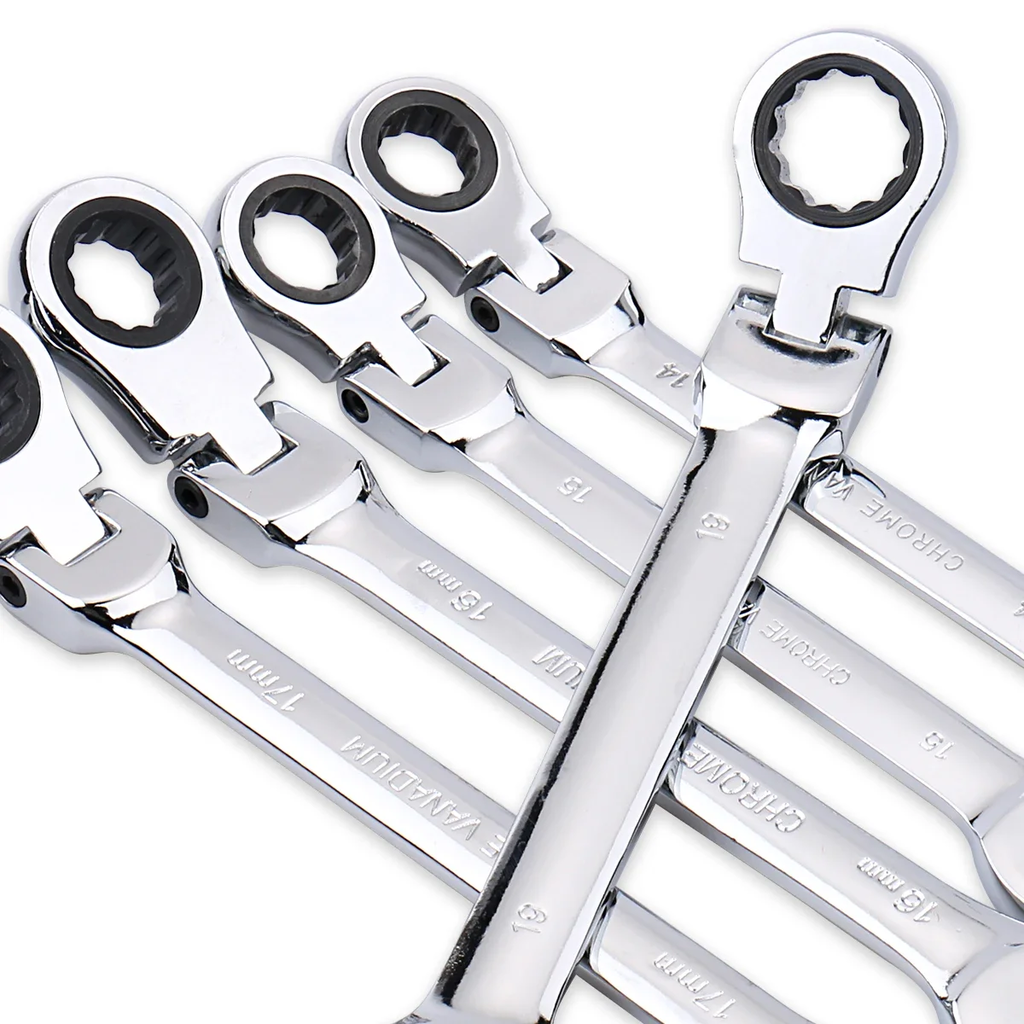 Chave de catraca de chaves, conjunto de ferramentas manuais, catraca de 72 dentes, cabeça flexível, acabamento espelhado, 6mm-27mm, reparo automático e doméstico, 1 peça