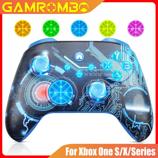 Gamrombo gamepads para xbox one/série s/x/pc controlador sem fio com efeito hall dupla vibração gaming joystick 6 eixos giroscópio func
