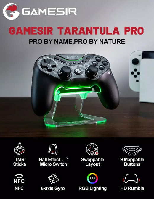 GameSir Tarantula Pro Gamepads PC para Nintendo Switch 2 Switch Android iOS TMR Hall varas NFC 6 eixos Giroscópio 9 Botão programável