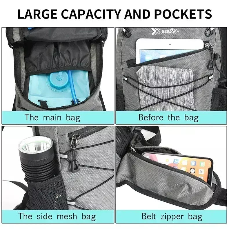 Caminhadas mochila impermeável poliéster resistente ao desgaste das mulheres dos homens trekking mochila em camadas saco de armazenamento esporte para exercício fitness