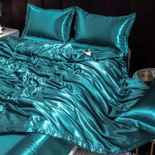 Mulberry Silk Bedding Set, capa de edredão, lençol, fronha, lençol de cetim luxo, cor sólida, rei, rainha, completo, Twin Size
