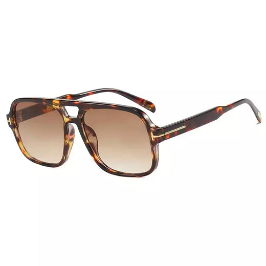 Óculos de sol piloto retrô para homens e mulheres, quadrados, pontes duplas, armação extragrande, tons, UV400, tendências, moda, atacado, novo