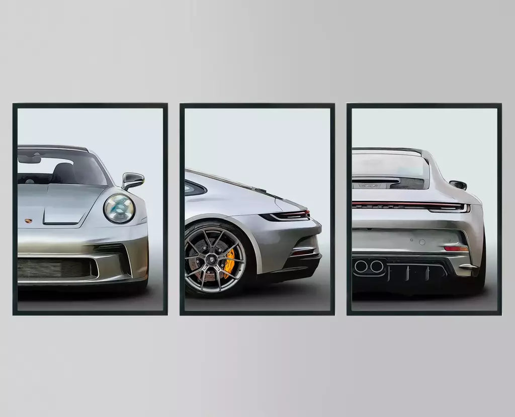 Clássico Pop HD Canvas Poster Print, Wall Art, Supercar, Casa, Quarto, Sala de estar, Decoração, 911, GT3, 3 Pcs
