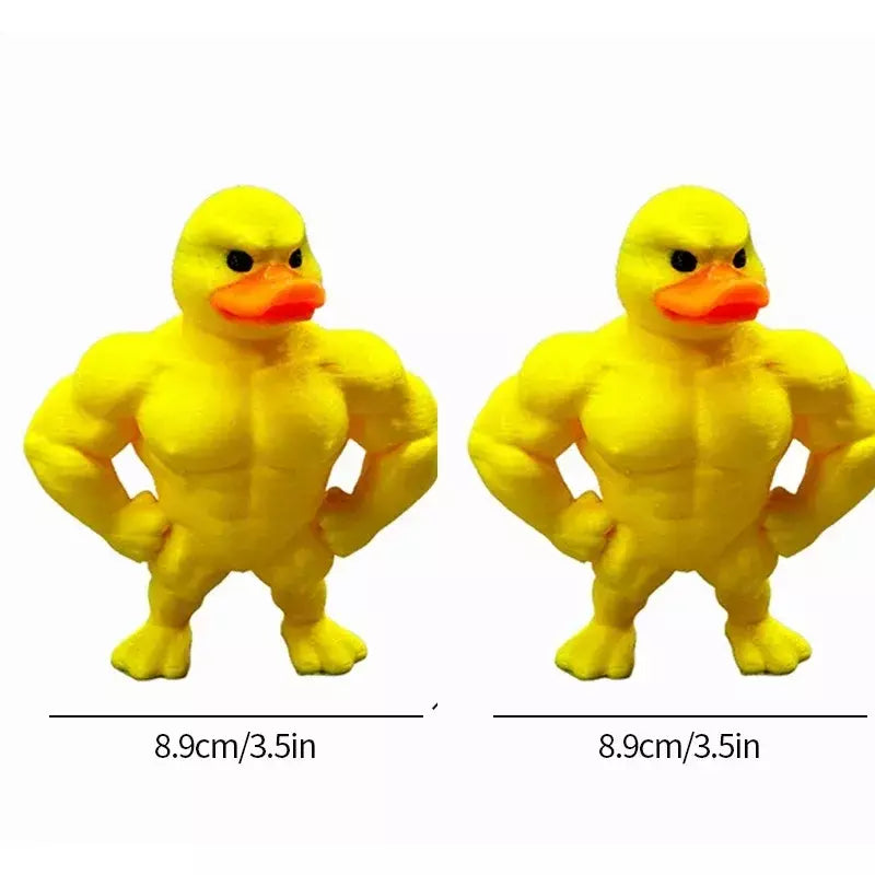 Estatueta de pato muscular ornamento acessório de mesa 3d impresso brinquedo de pato engraçado acessório de escritório presentes de aniversário