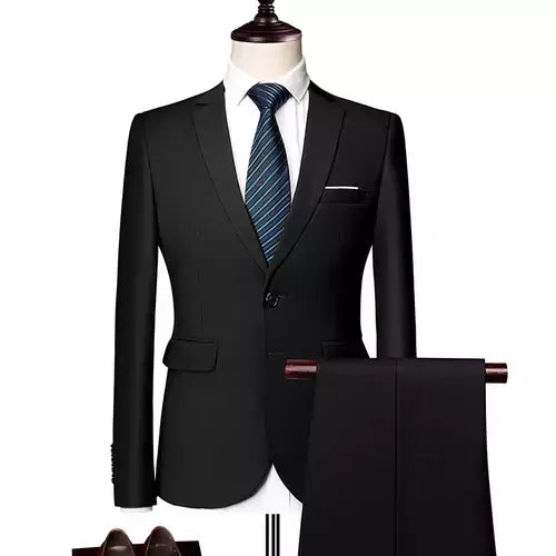 (Jaqueta + Calças) Últimas Homens Terno Set Blazers Formais Slim Fit Negócios Smoking 2 Pcs Terno Do Noivo Vestido de Noiva Homem Terno S-6XL