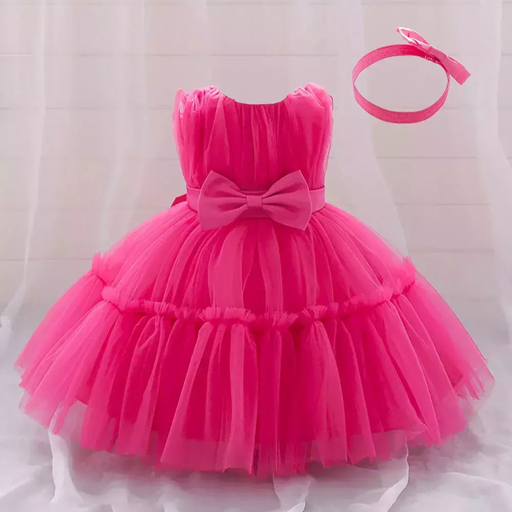 Elegante vestido de tule para meninas, bebê infantil, 1st Birthday, Vestidos de batismo, Kids Wedding Party, Toddler Clothes, Verão