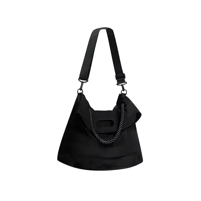 Bolsa crossbody de nylon para mulheres, sacola grande, estilo ocioso, deslocamento escolar, estoque de moda, nova, 2024