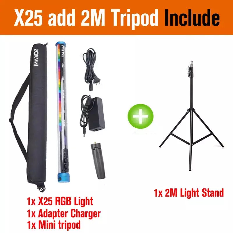 (DO Brasil) Sokani X25 X25-kit RGB LED Luz de vídeo portátil Luz de enchimento para TikTok YouTube Live Streaming Studio